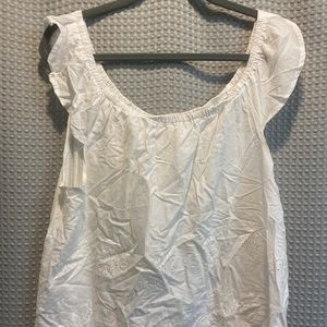 Off-Shoulder White Top with Lace Detailing